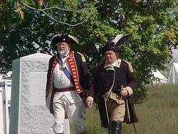 PG McCarl (on left) joins Commander of Troops General Dave Bernier. Dave portrays Maj. General Horatio Gates