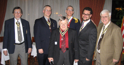 Past Presidents that were in attendance with Incoming President Dunne (l-r): Dennis Marr; Rich Fullam; Tom Dunne; Peter Goebel; Tivo Africa and Duane Booth