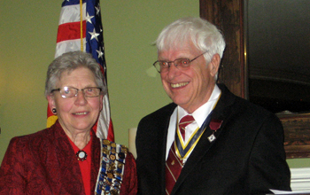 Mrs. Alice Goebel and ESSSAR President Duane Booth