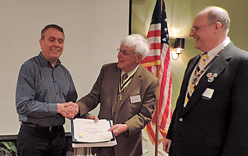 New member Mark Meyers greeted by ESS President Booth and President Gallant