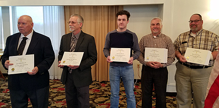 L to R - Welcome new members James House, Thomas Gross, Kyle Dikeman, Sam Dikeman, Sr., William Moore