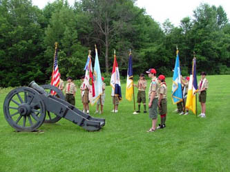 Boy Scouts organize for Presentation of Colors - Photo courtesy of Charles Walter