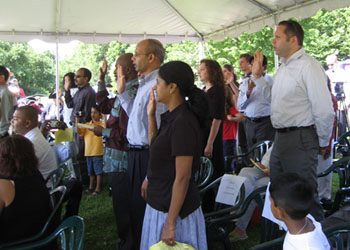 Our candidates recite the Oath of Allegiance to the United States Congratulations to each of you and welcome.