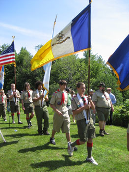 The colors being retired. It can get windy at SNHP and we are grateful to the scouts that they are so attentive.