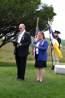 Douglas Gallant, President of Saratoga Battle Chapter SAR and Heather Mabee, Regent of Saratoga Chapter NSDAR