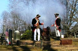 2nd Continental Artillery fires their 2 pound piece - Photo by Charles Walter