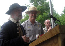 Park Ranger Joe Craig gives 13 toasts to America following our victory - Photo by Duane Booth