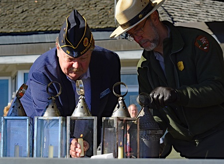 Lighting the candles