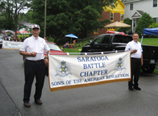 Saratoga Battle members Doug Reynolds (l) and Charlie Walter just prior to kickoff