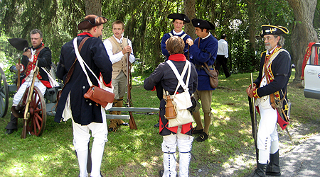 Re-enactors with the 2nd Continental Artillery Regiment